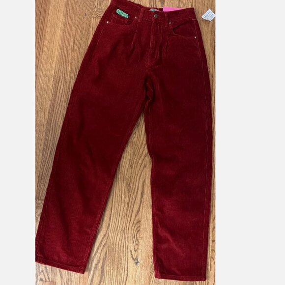 NEW Empyre Pants Womens 26 Burgundy Tori Corduroy Small - Picture 1 of 6